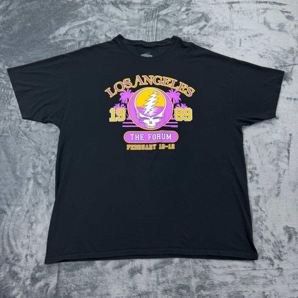 Grateful Dead Los Angeles 1989 The Forum Graphic T-Shirt‎ Mens 2XL Black Cotton